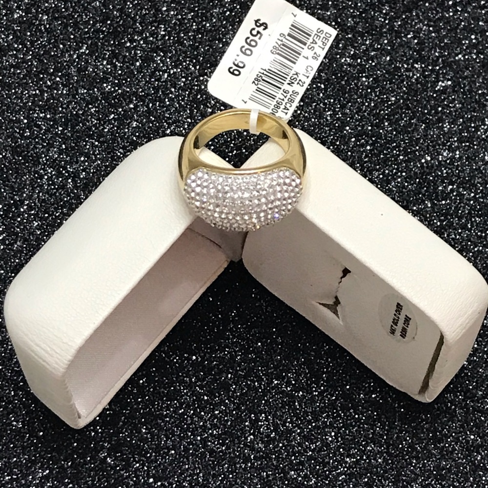 ✨Crystal Dome Ring✨Evergold 14K Yellow Gold Resin✨